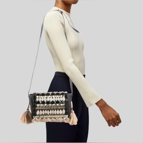 NEW Antik Batik Paris Hay leather seashell/bead embellished shoulder bag/clutch - Picture 8 of 13